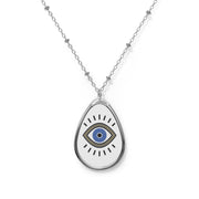 Evil Eye Gold Accent Oval Necklace